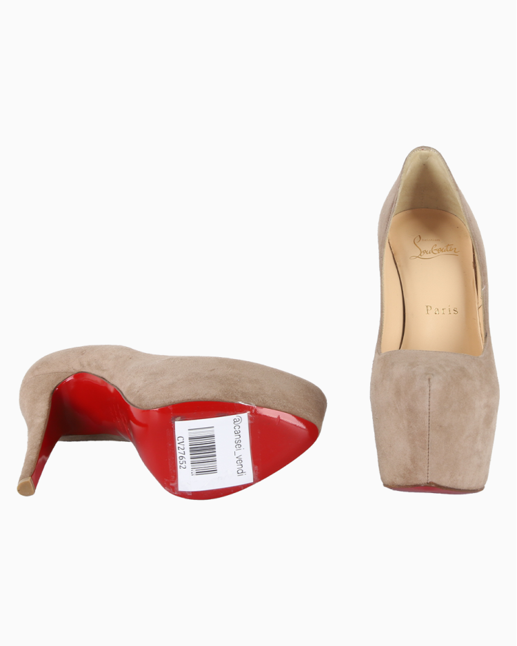 Sapato Christian Louboutin Original Daffodile Suede Cinza Feminino